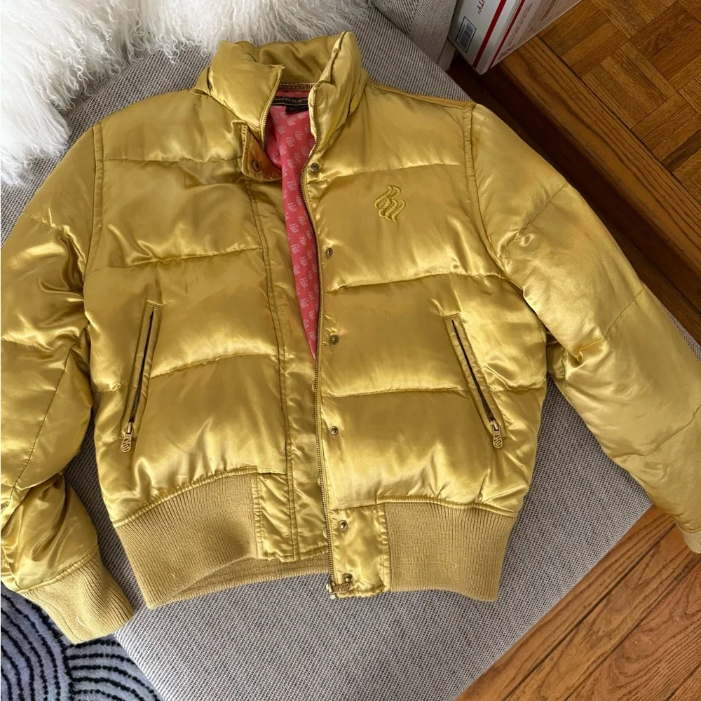 Gold Puffer Rockawear Jacket - Picture 1 of 5